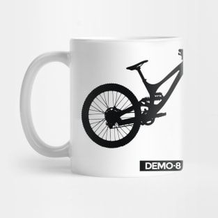 Silhouette of downhill bike. Mug